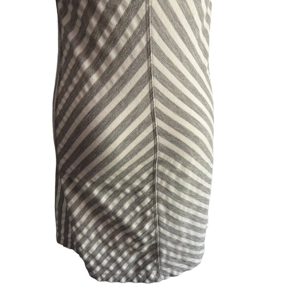 T by Talbots Striped A Line Dress Sz Small Petite Womens Short Sleeve Gray & Whi - Picture 15 of 16